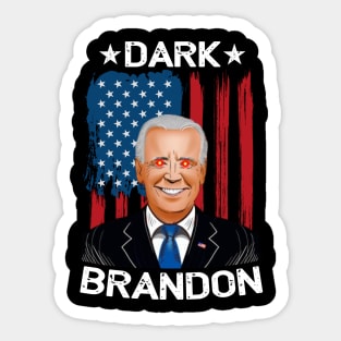 Dark Brandon Funny Meme Saving America Pro Biden USA Flag Sticker
